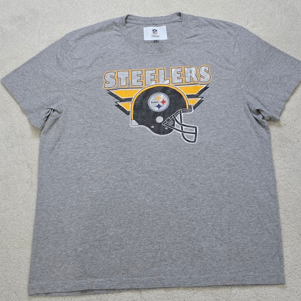 NFL Pittsburgh Steelers Team Apparel‎ Mens XXL Gray Short Sleeve T Shirt